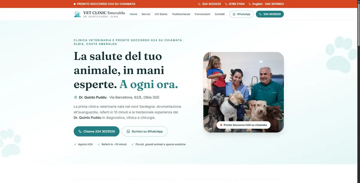 Anteprima: Sito Vet Clinic Smeralda