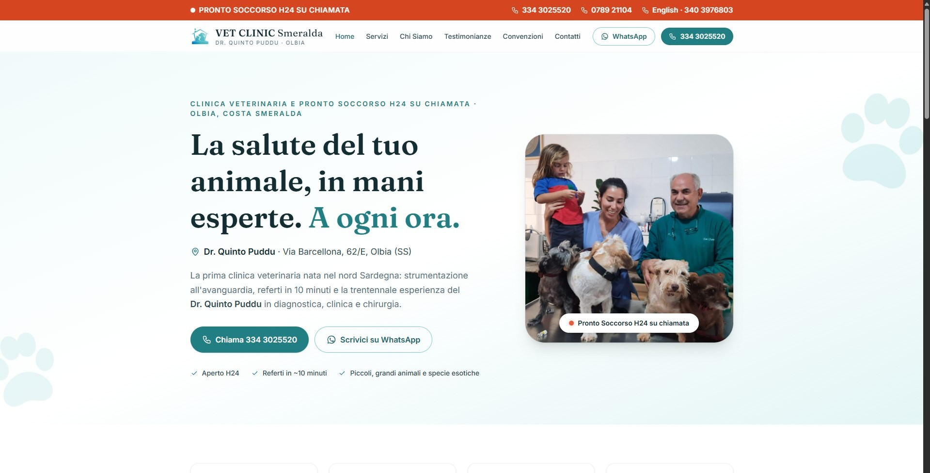 Anteprima: Sito Vet Clinic Smeralda